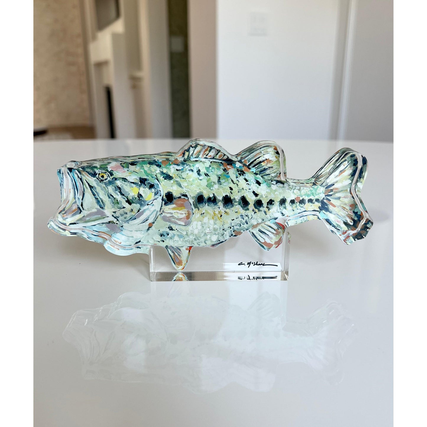 Gone Fishin Bass Acrylic Tabletop Art