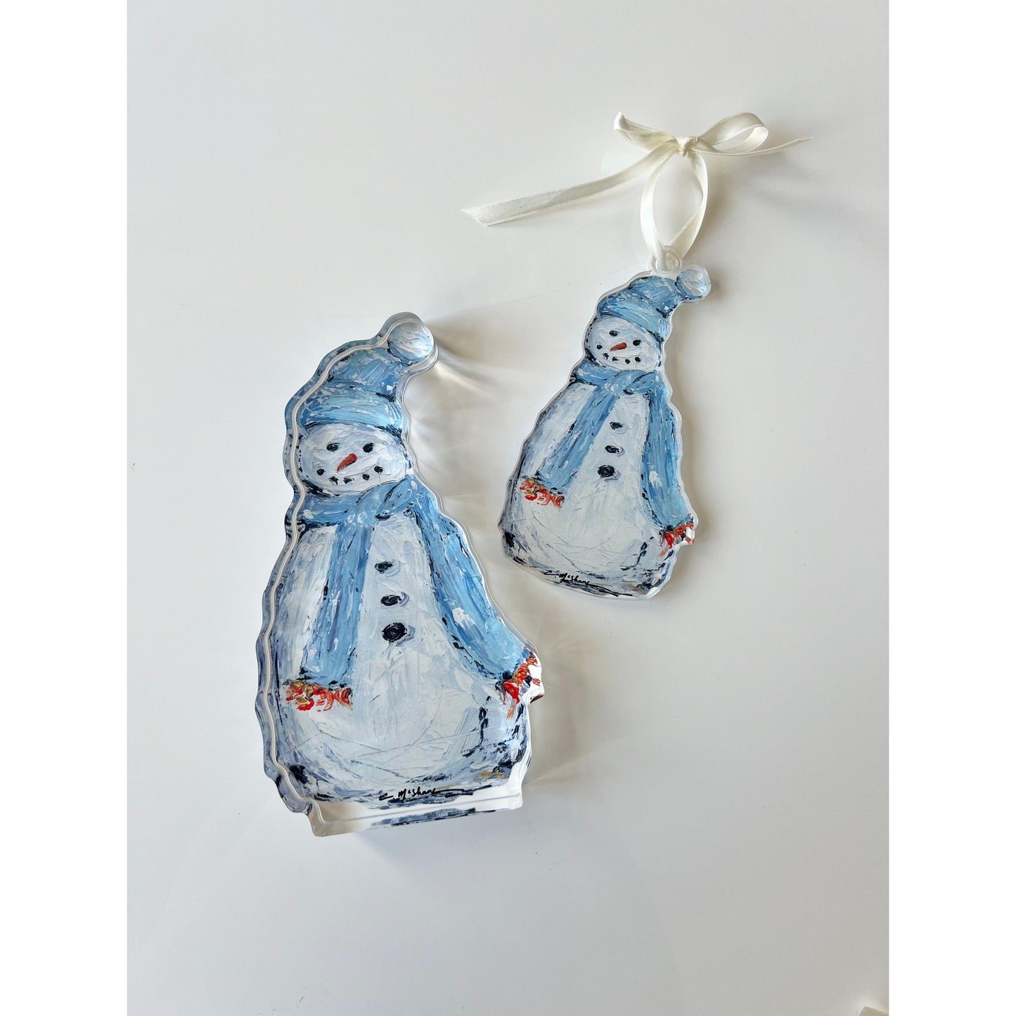 Frosty Snowman Acrylic Tabletop Art