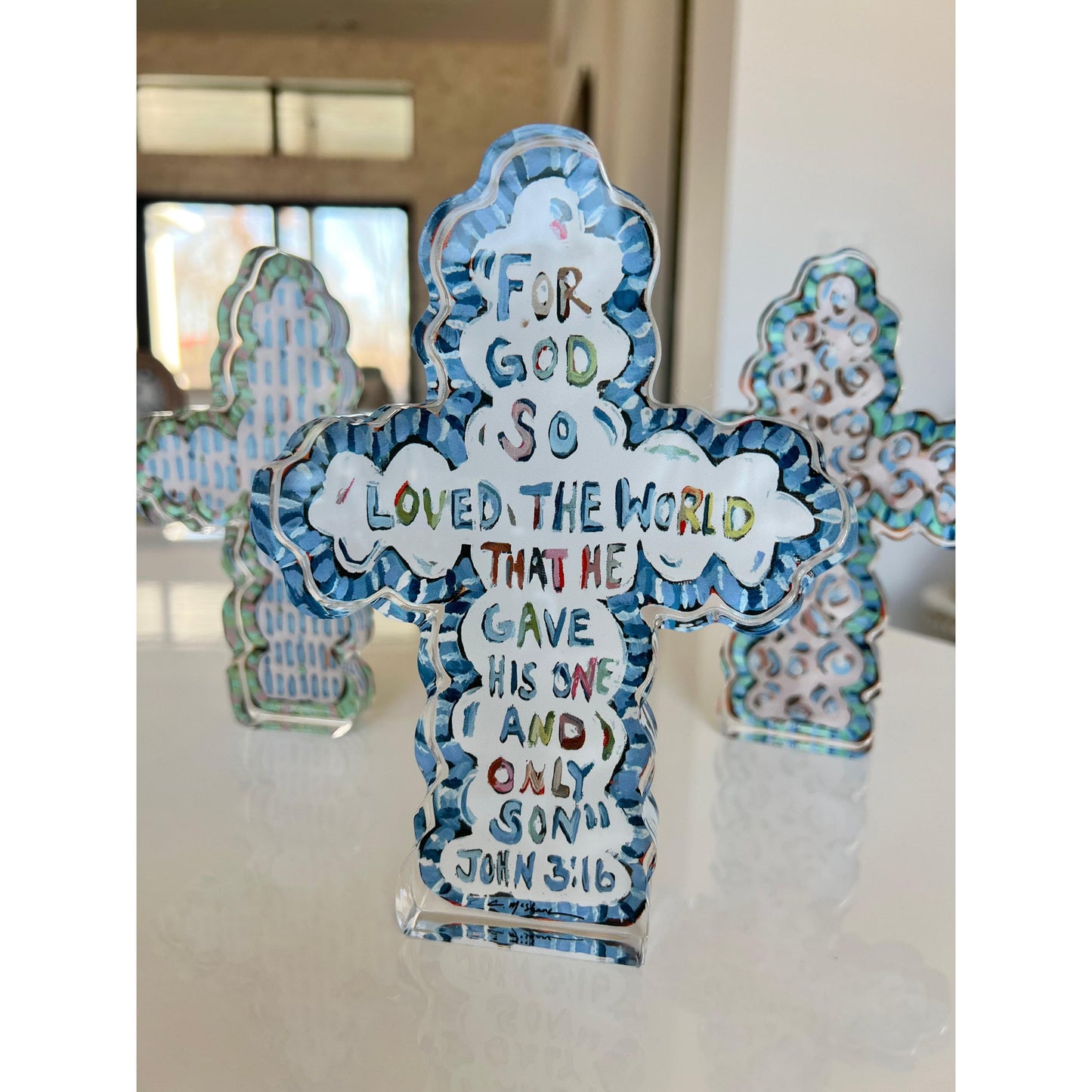 Faithful Cross I Acrylic Tabletop Art
