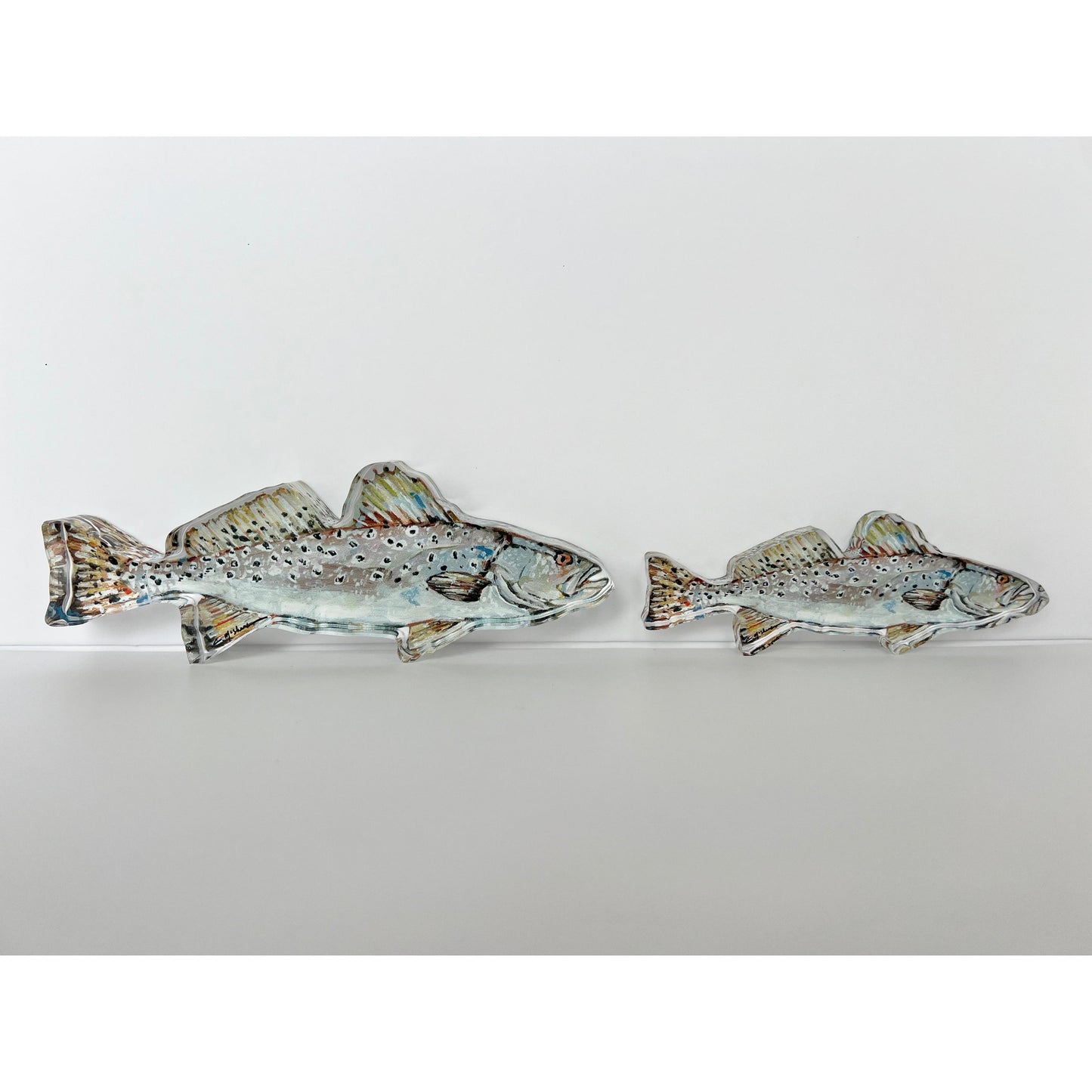 Speckled Sea Trout Fish Acrylic Tabletop Art