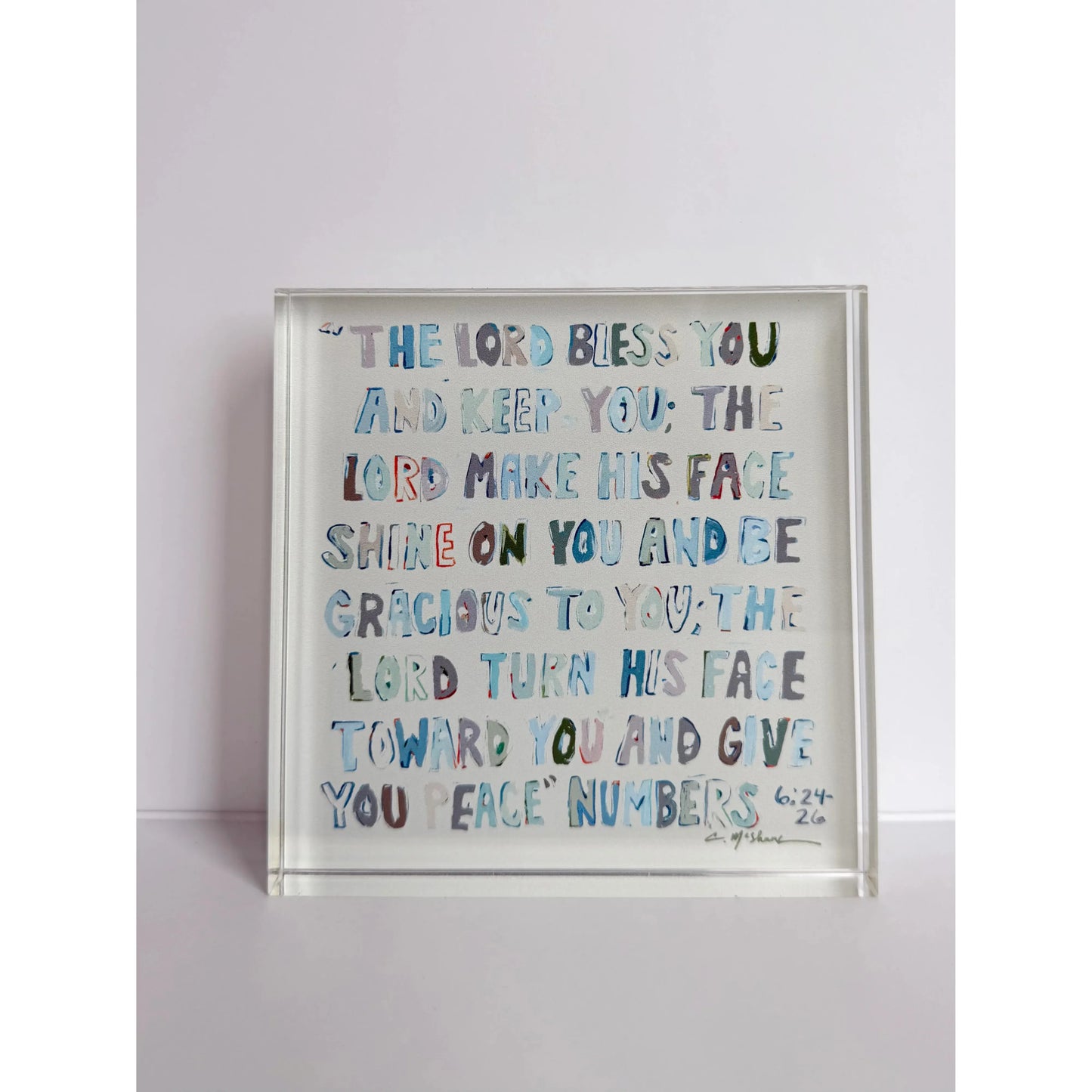 Numbers 6: 24-26 Neutral Acrylic Tabletop Art