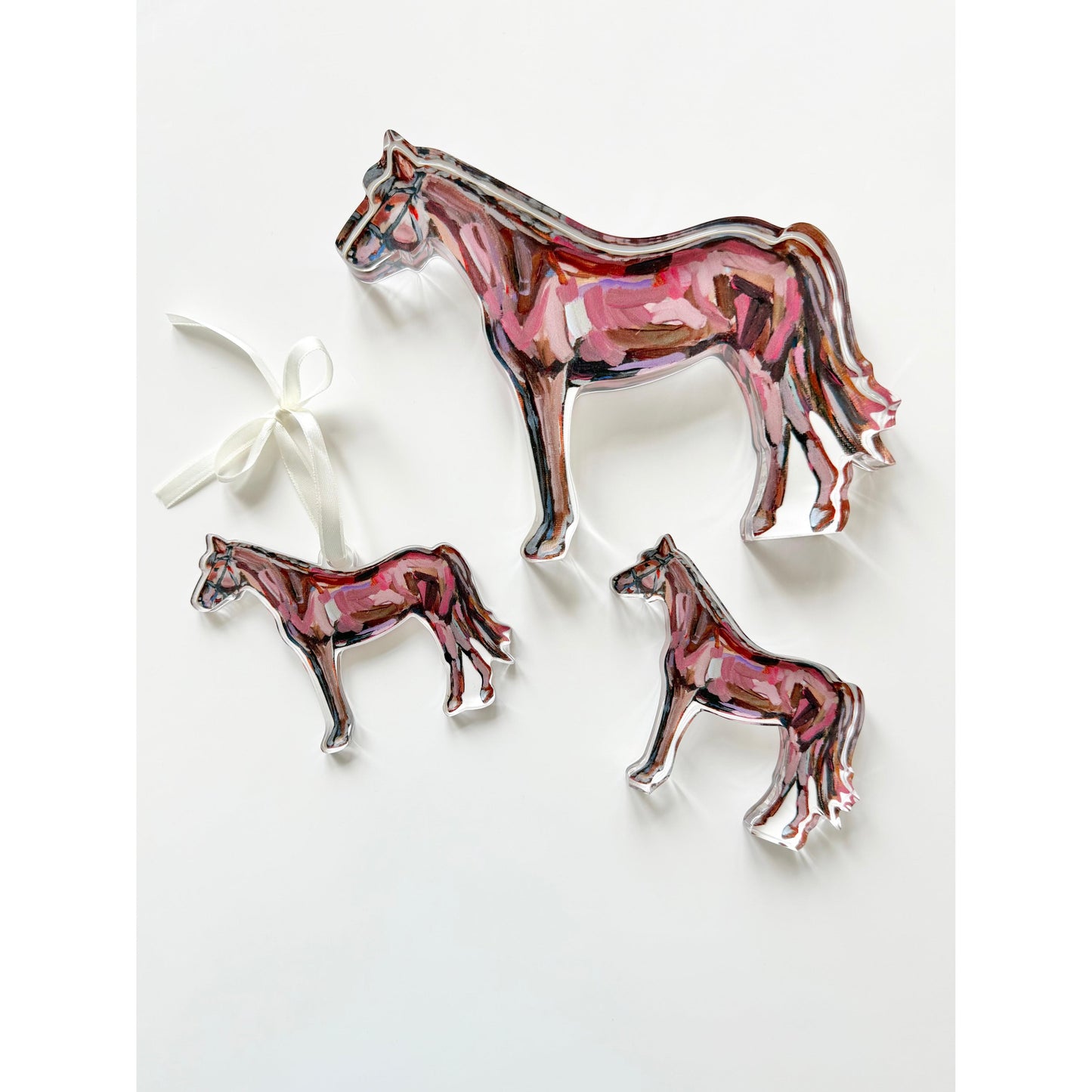 Rose in the Dust Horse Acrylic Tabletop Art