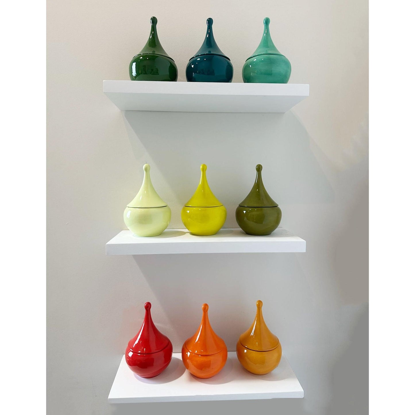 Teardrop Jars in Cactus Green