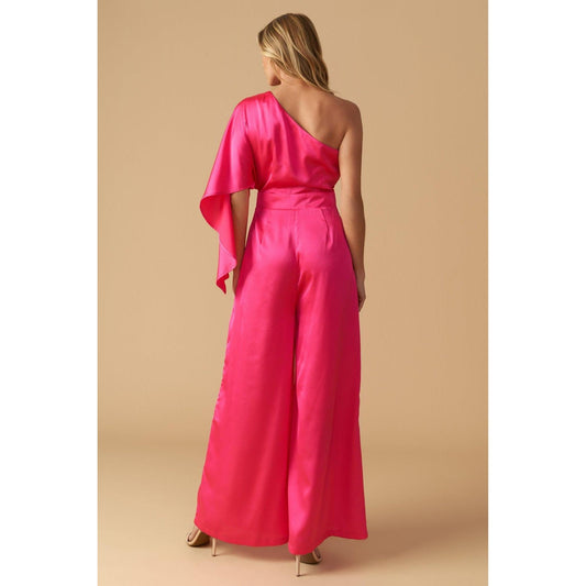 DOWN MEMORY LANE WOVEN SATIN JUMPSUIT