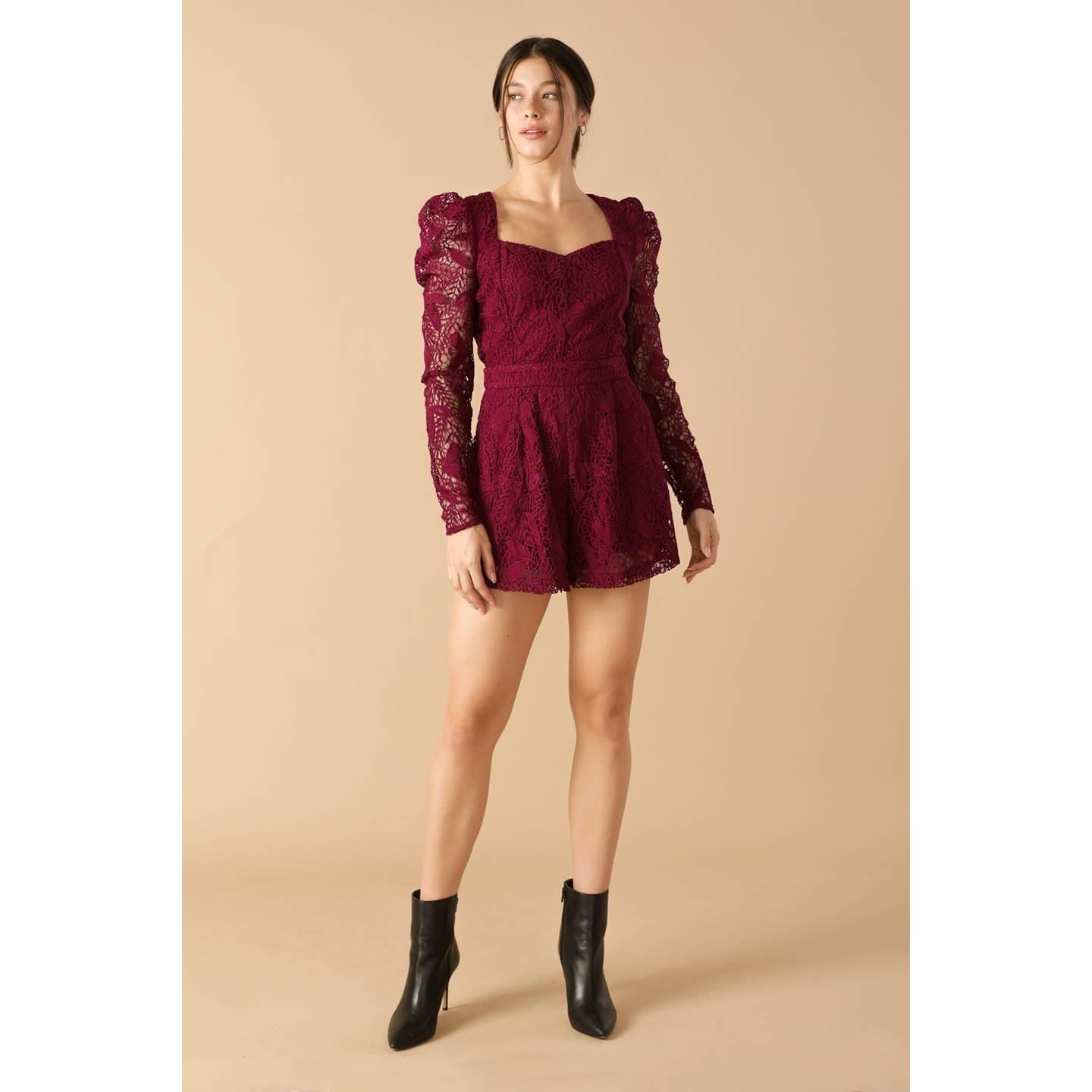 DAYS GO BY LACE WOVEN ROMPER