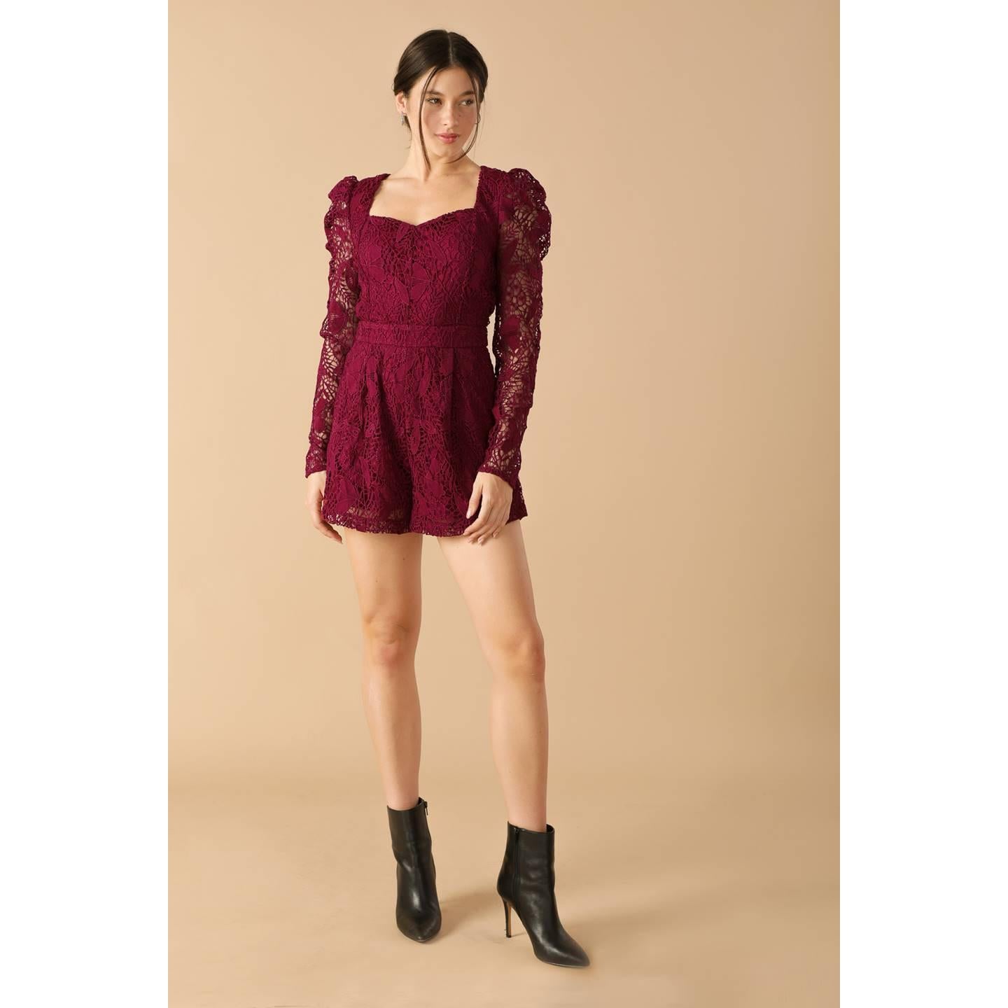 DAYS GO BY LACE WOVEN ROMPER