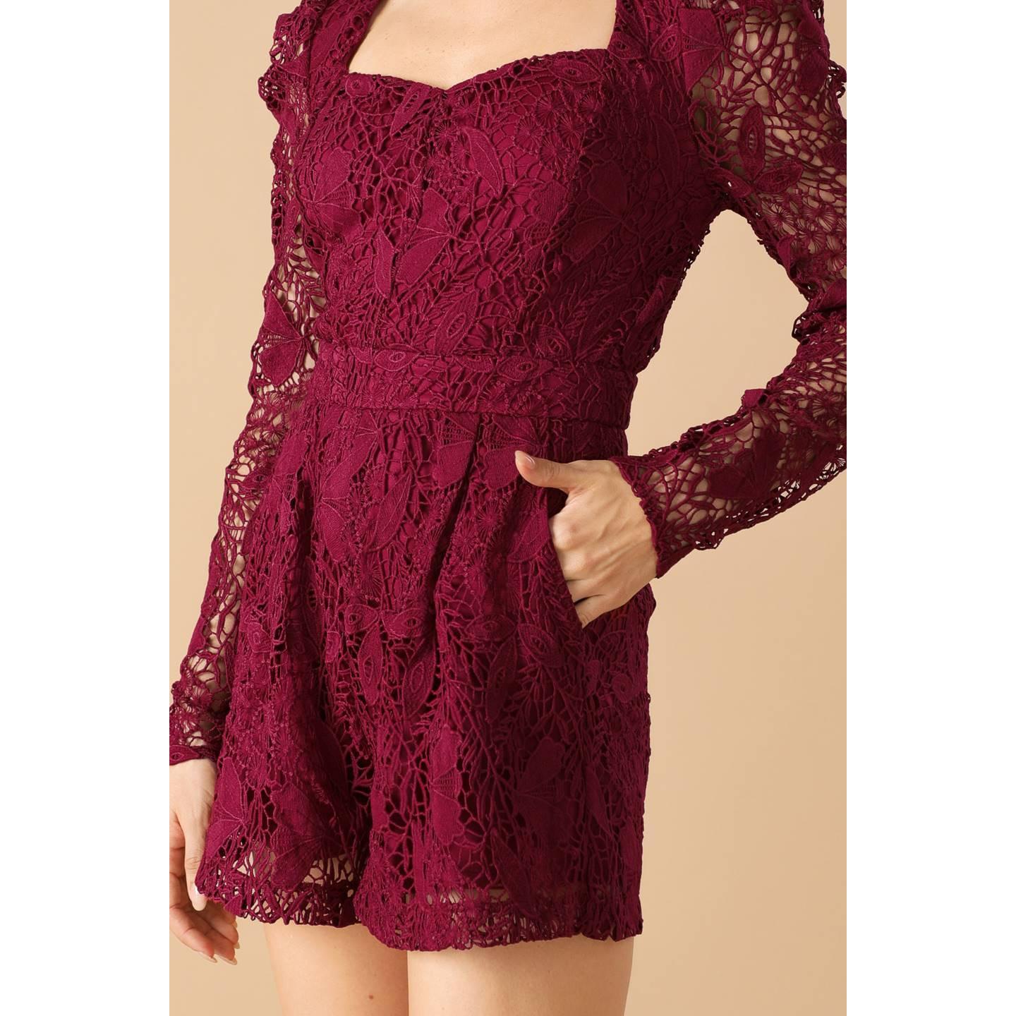 DAYS GO BY LACE WOVEN ROMPER