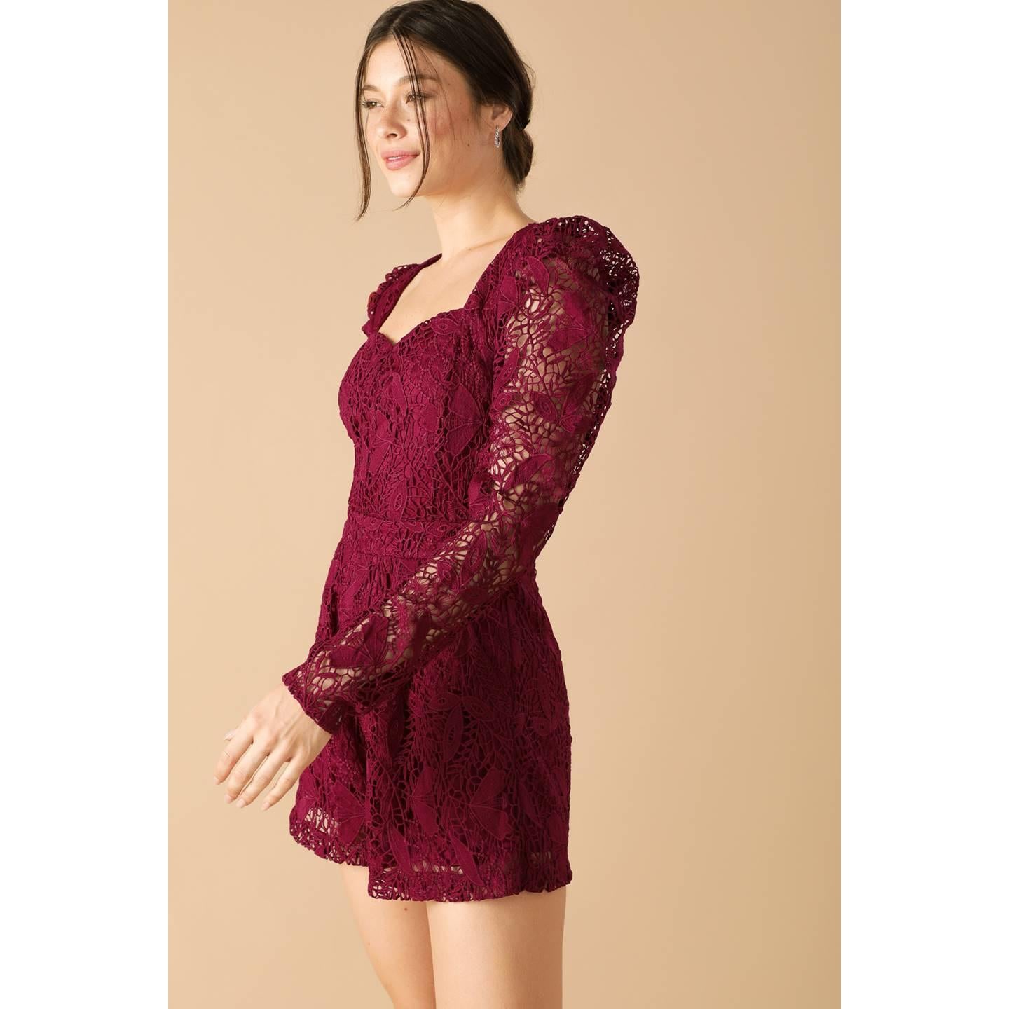 DAYS GO BY LACE WOVEN ROMPER