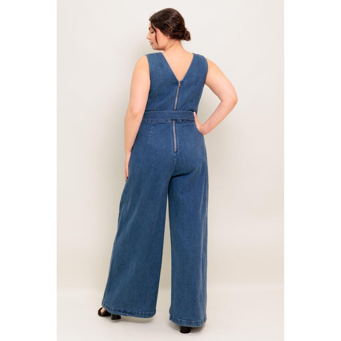 WHERE THE NIGHT MEDIUM INDIGO DENIM JUMPSUIT