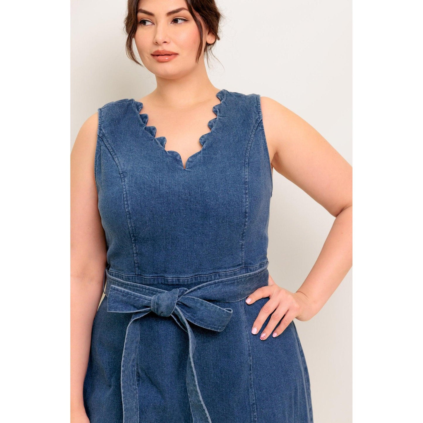 WHERE THE NIGHT MEDIUM INDIGO DENIM JUMPSUIT