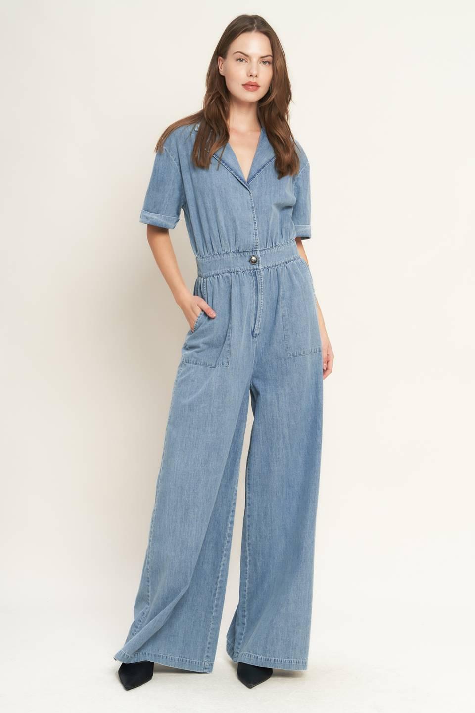 QUIET LUXURY LIGHTWEIGHT DENIM JUMPSUIT