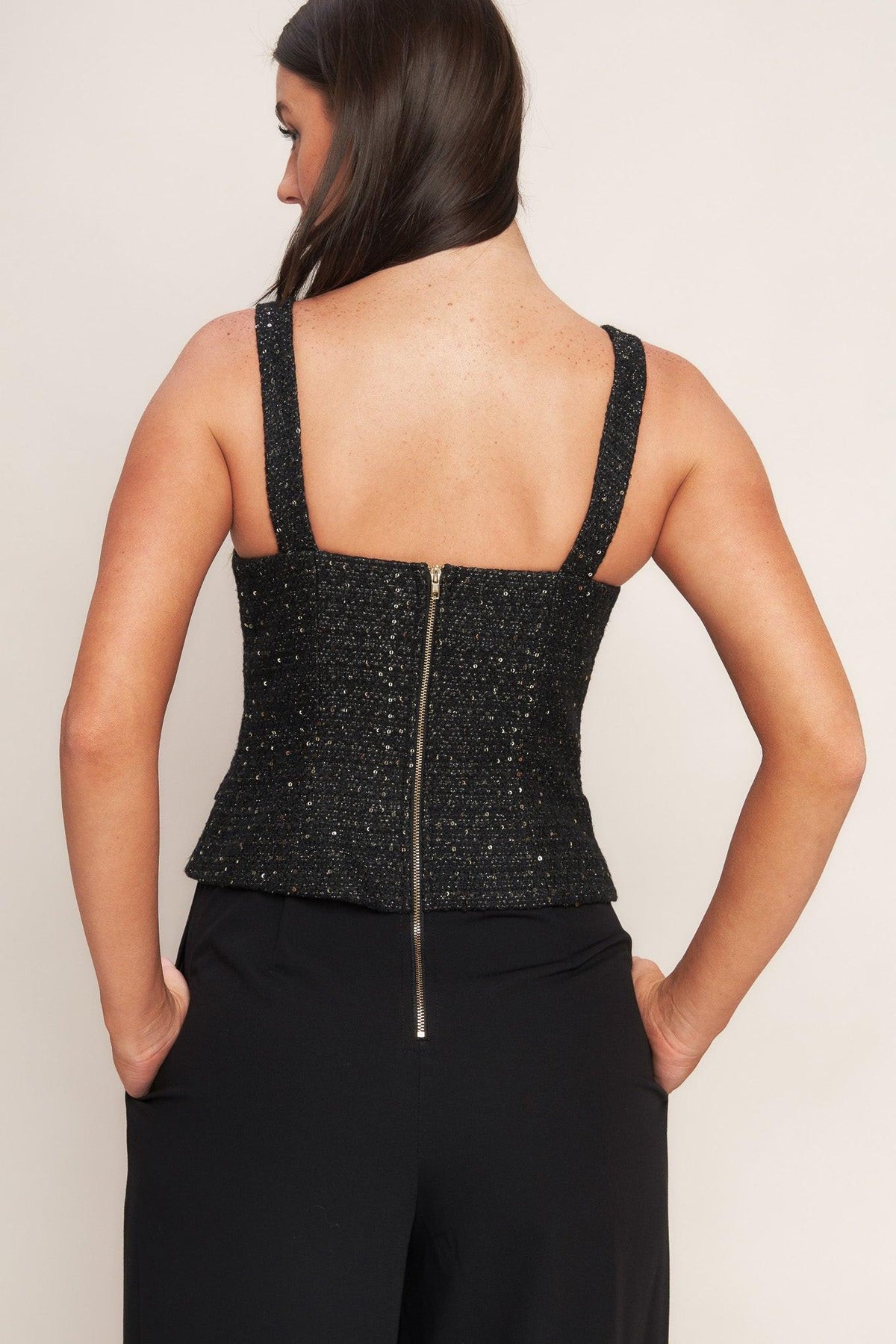 MIDNIGHT PARISIENNE WOVEN JUMPSUIT