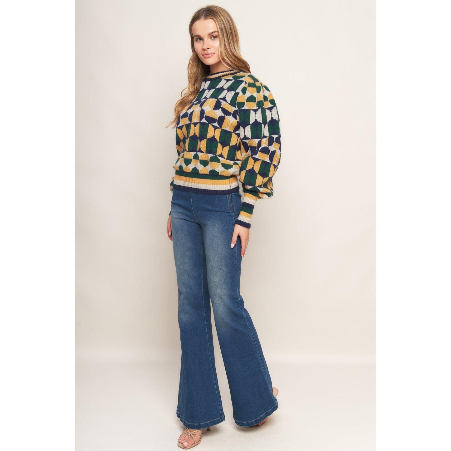 CHEER YOU ON JACQUARD SWEATER TOP