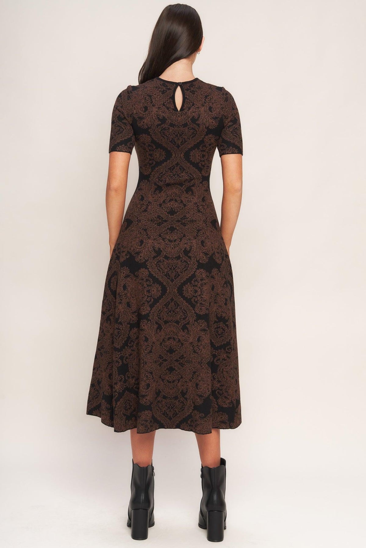 a woman in a dress