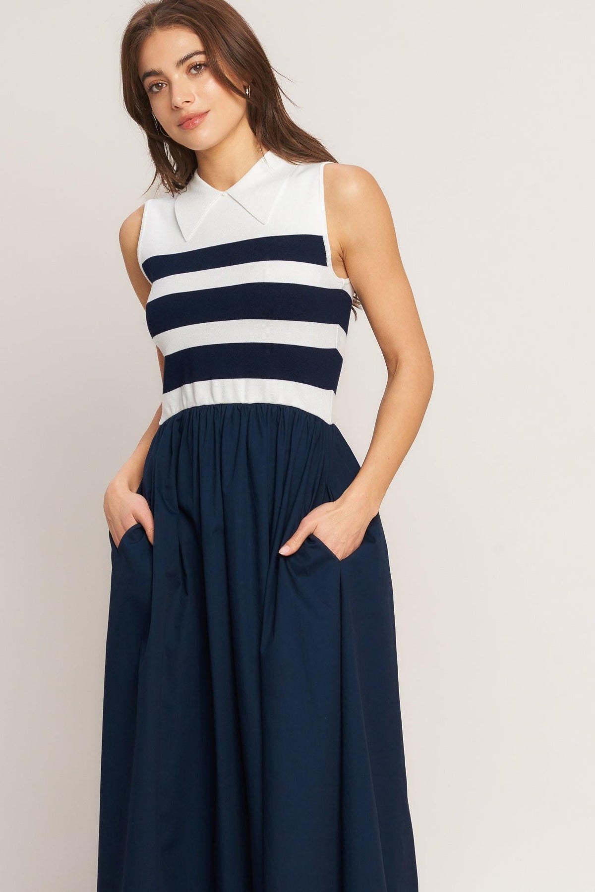 a woman in a dress