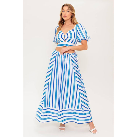 GARDEN WHISPERS WOVEN TOP AND SKIRT SET