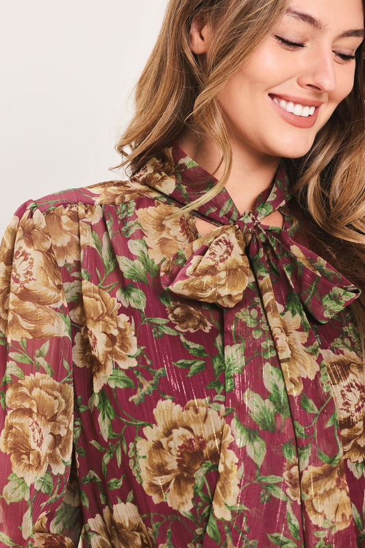 WHISPERING GARDEN WOVEN TOP