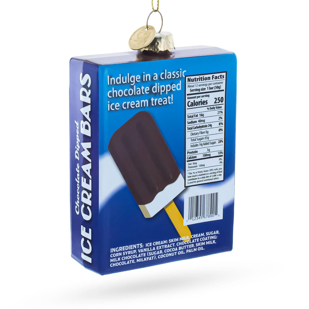 Ice Cream Bars Box Glass Christmas Ornament