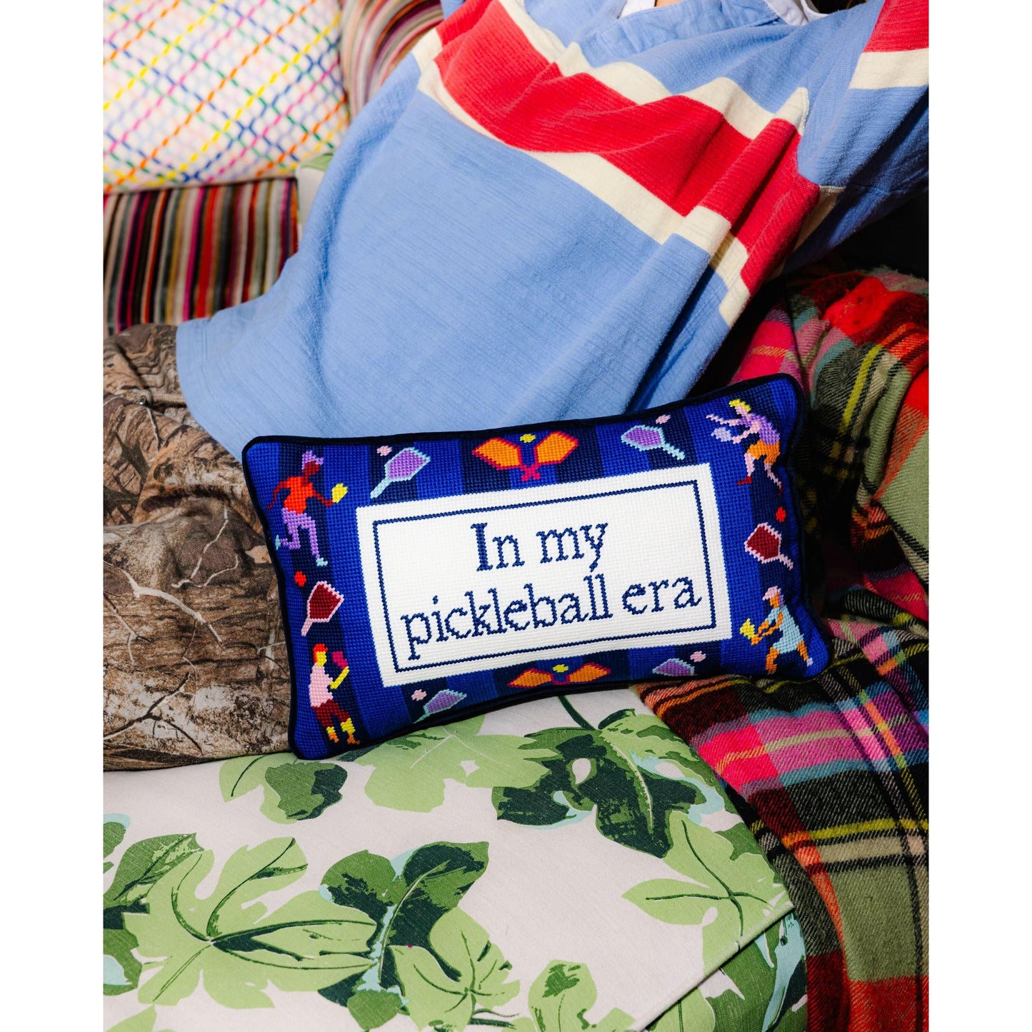 Pickleball Era Needlepoint Pillow