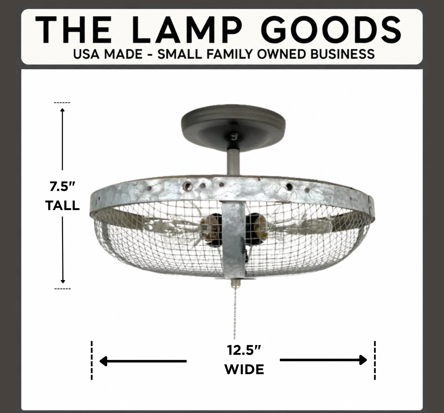 Industrial Farmhouse Screen Flush Mount Ceiling Light