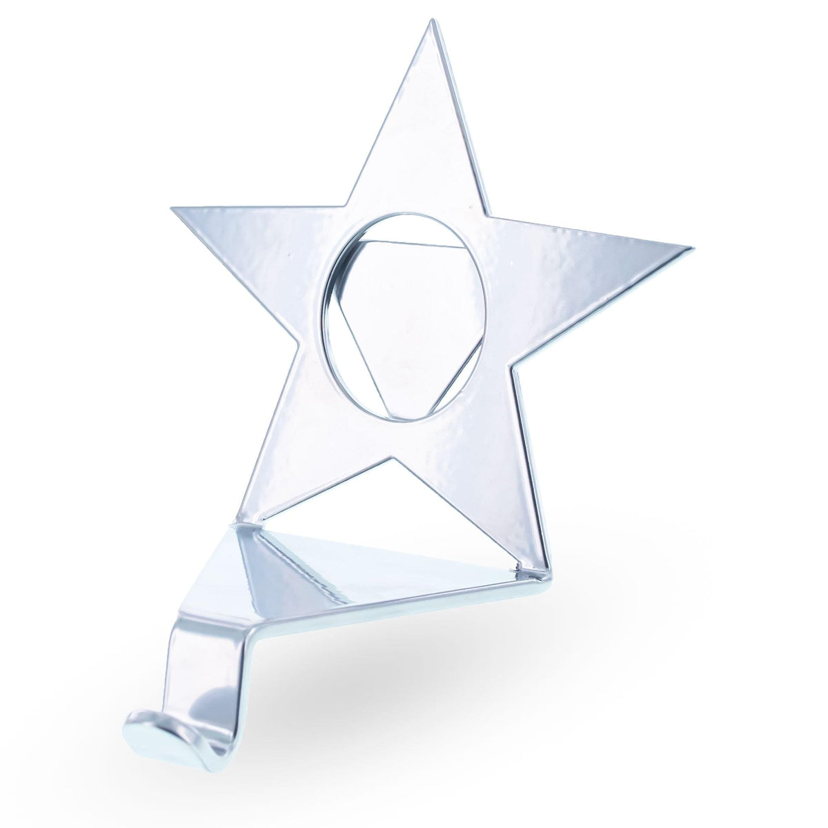 Insert your Picture Star Shape Silver Solid Metal Christmas Stocking Holder