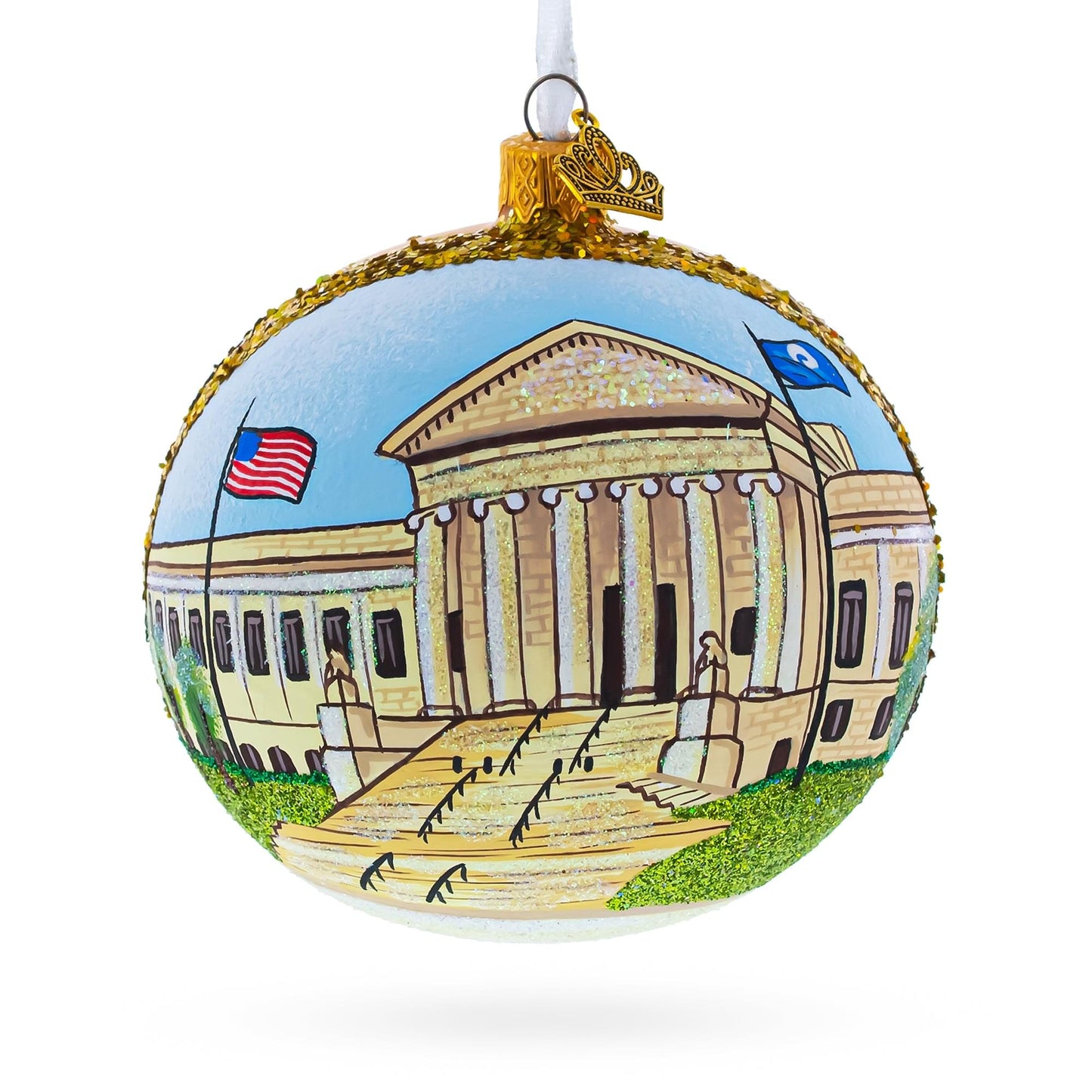 Institute of Art, Minneapolis, Minnesota Glass Ball Christmas Ornament 4 Inches