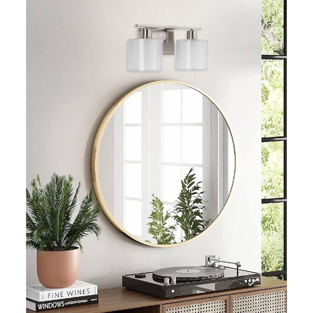Invite 2-Light 15"w Bath Vanity Light Fixture Brushed Nickel Finish by Progress