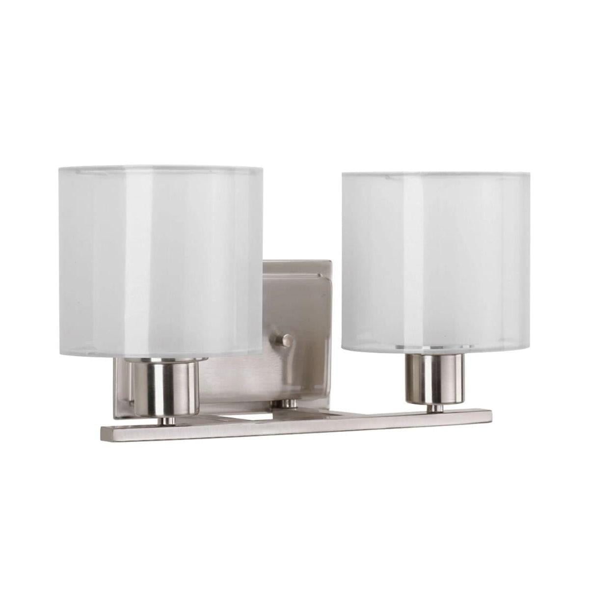 Invite 2-Light 15"w Bath Vanity Light Fixture Brushed Nickel Finish by Progress