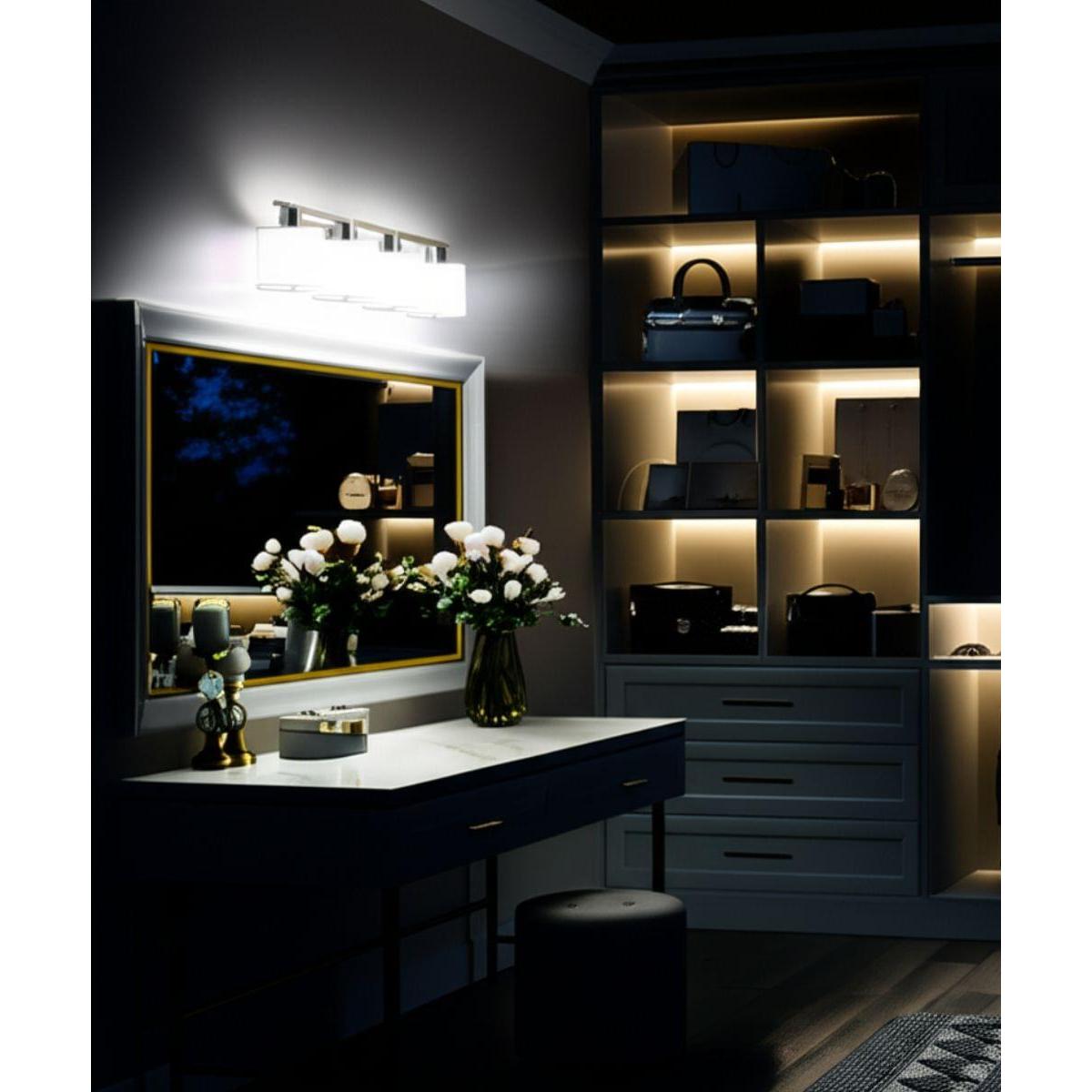 Invite 4-Light 33"w Bath Vanity Light Fixture Brushed Nickel Finish by Progress