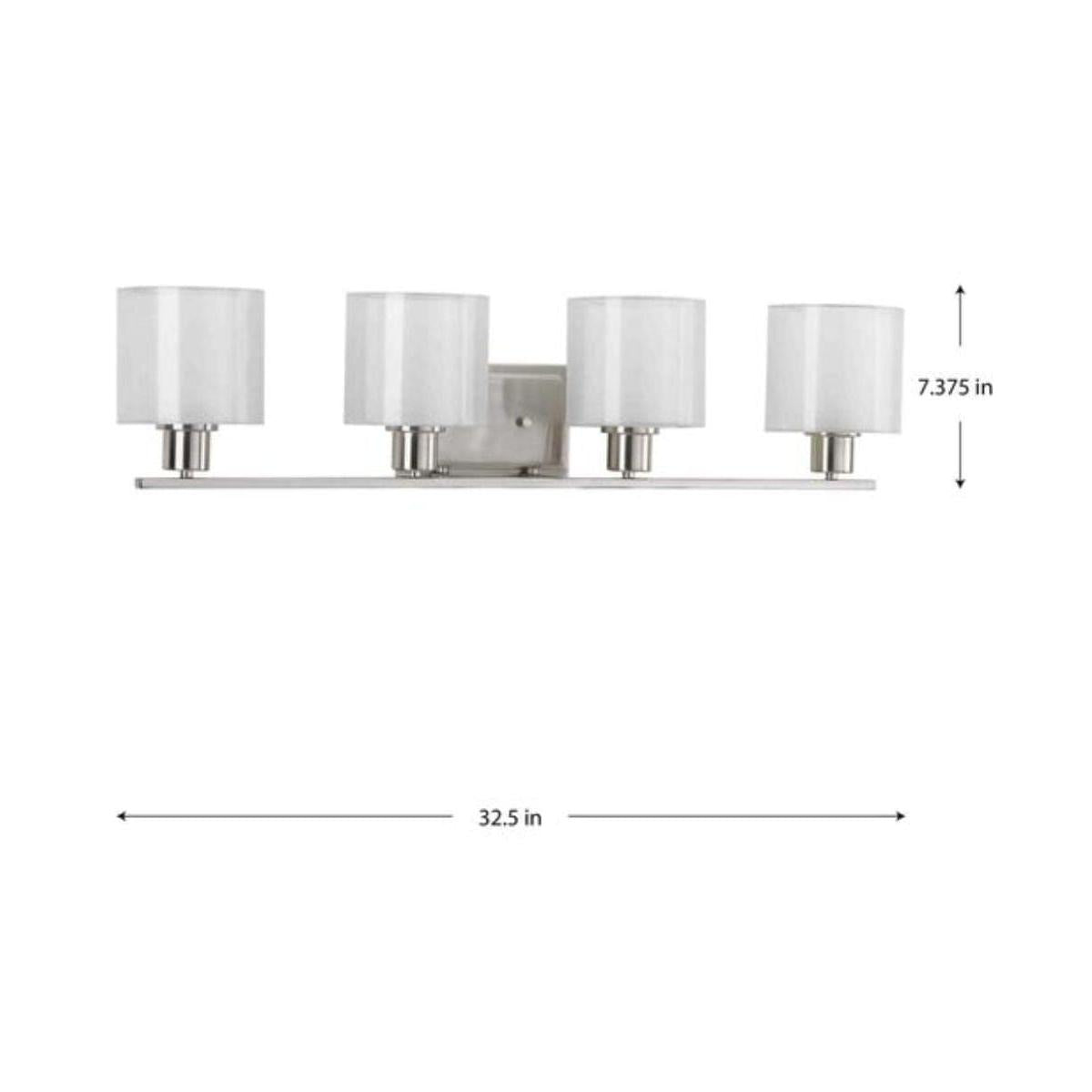 Invite 4-Light 33"w Bath Vanity Light Fixture Brushed Nickel Finish by Progress