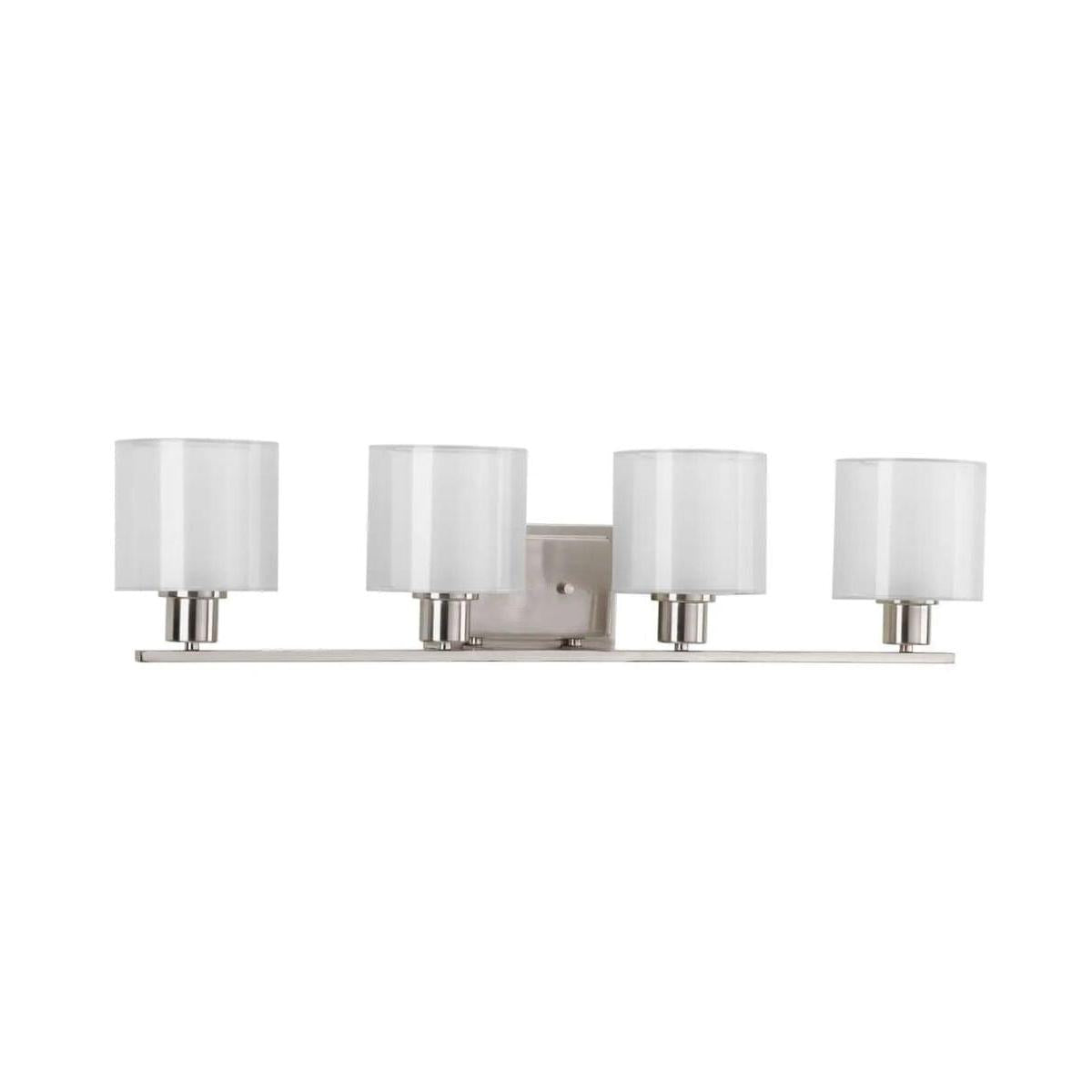 Invite 4-Light 33"w Bath Vanity Light Fixture Brushed Nickel Finish by Progress