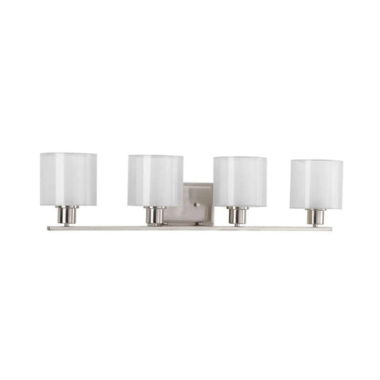 Invite 4-Light 33"w Bath Vanity Light Fixture Brushed Nickel Finish by Progress