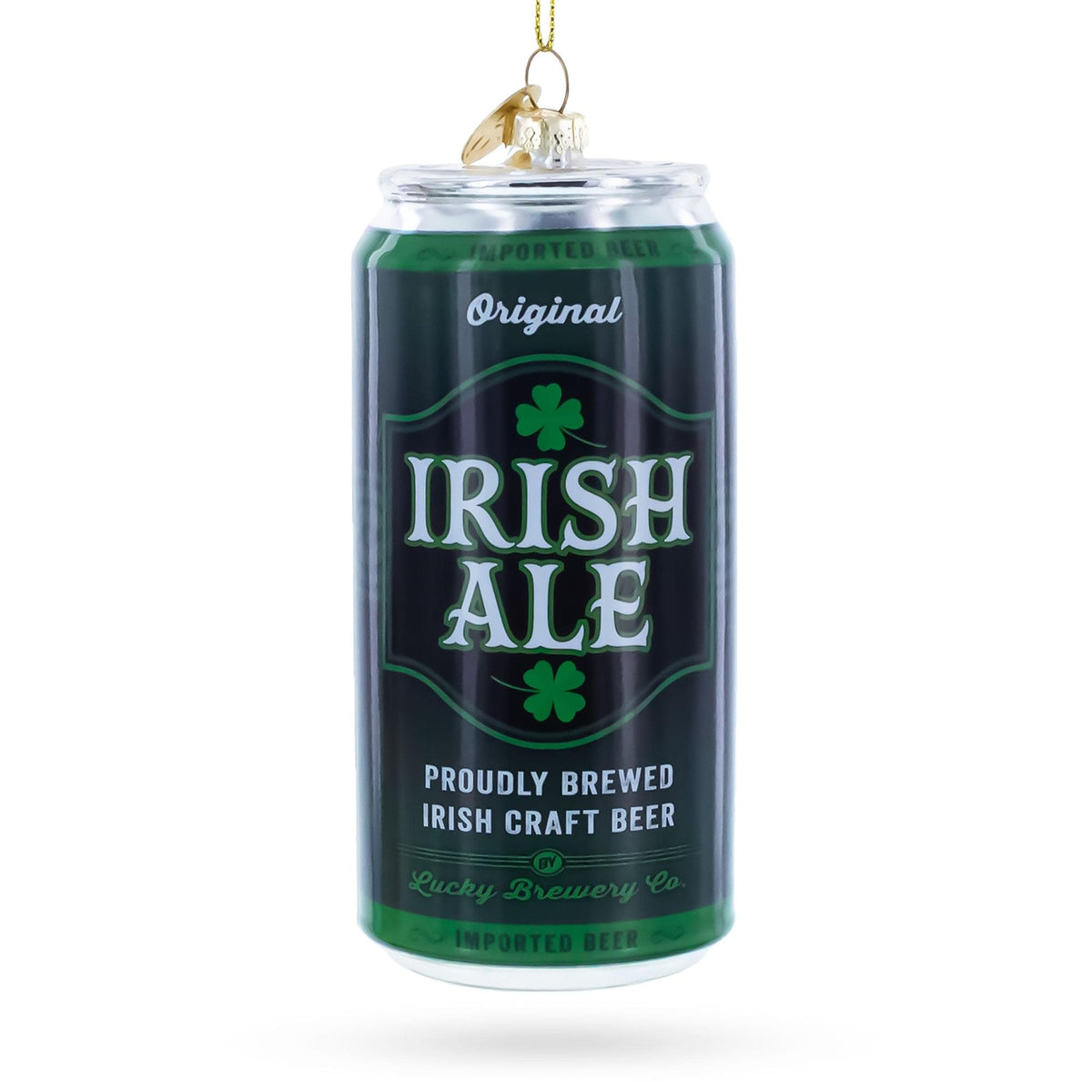Irish Ale Beer Can Glass Christmas Ornament