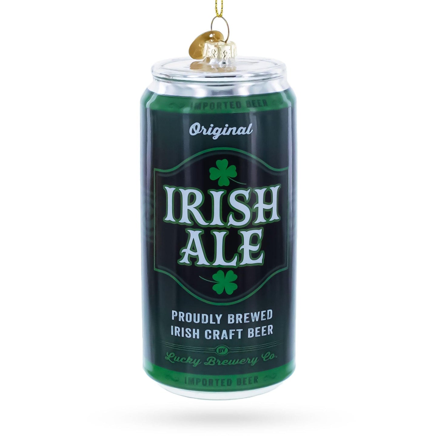 Irish Ale Beer Can Glass Christmas Ornament