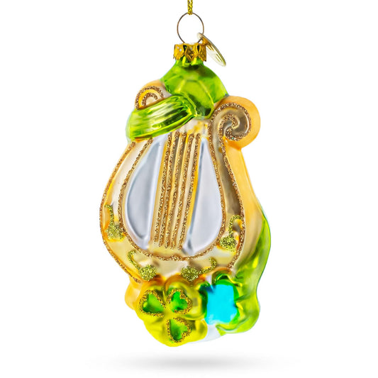 Irish Harp Glass Christmas Ornament