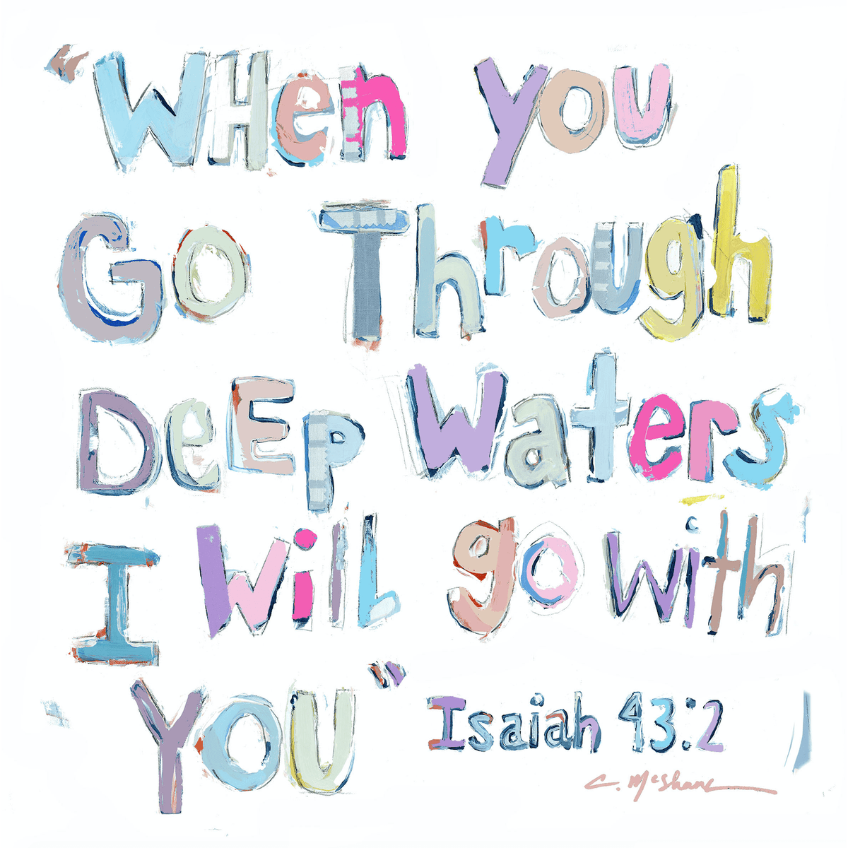 Isaiah 43:2 Bible Verse Acrylic Tabletop Art