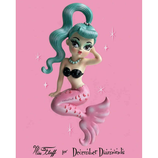 Isla 5.5" Teal Hair Baby Doll Mermaid Ornament | Miss Fluff December Diamonds