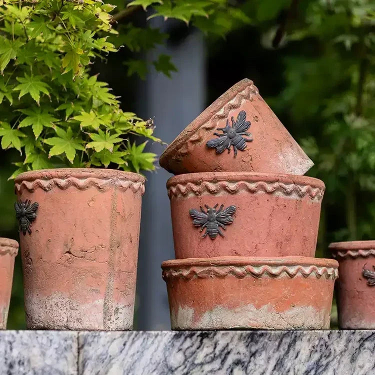 Vintage Bee Terracotta Planter
