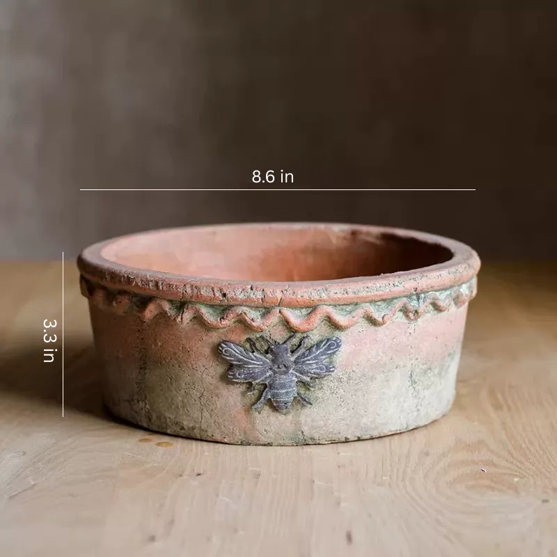 Vintage Bee Terracotta Planter