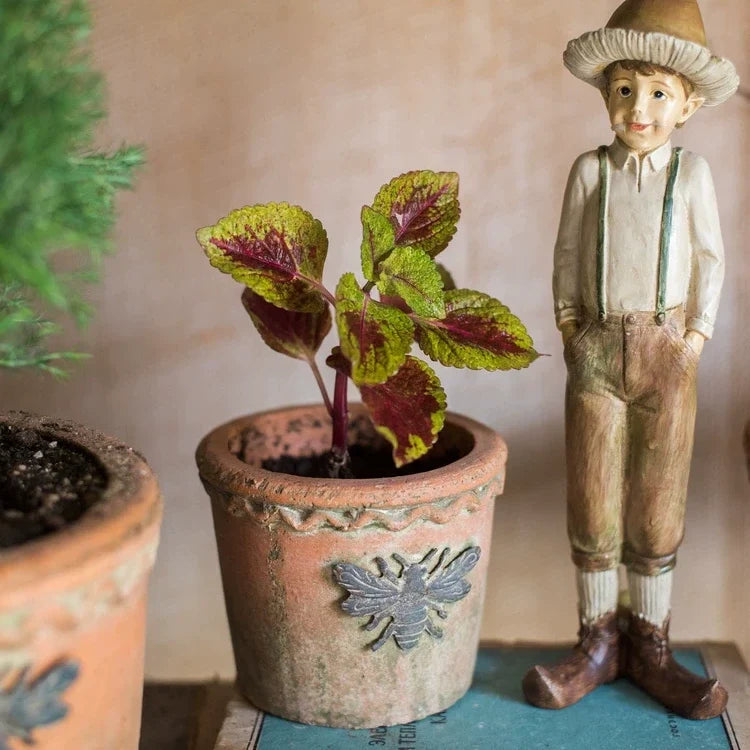 Vintage Bee Terracotta Planter