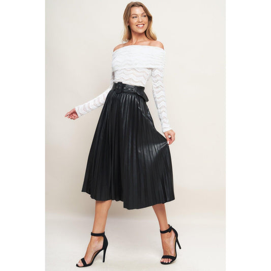 YOU FILL MY LIFE WITH LEATHER MIDI SKIRT