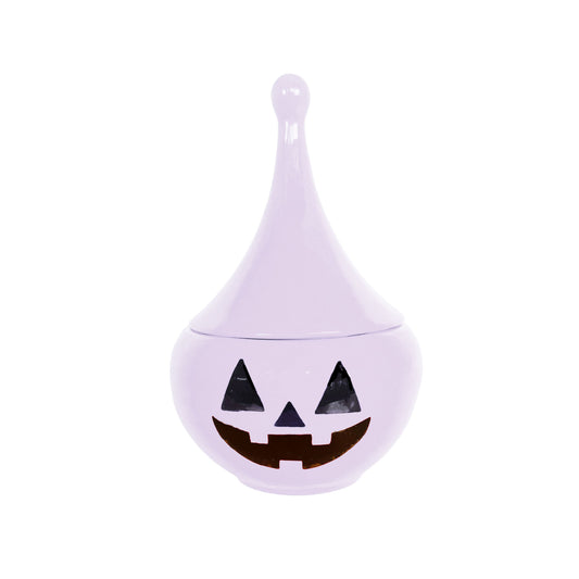 Jack-O'-Lantern Teardrop Jar in Light Lavender