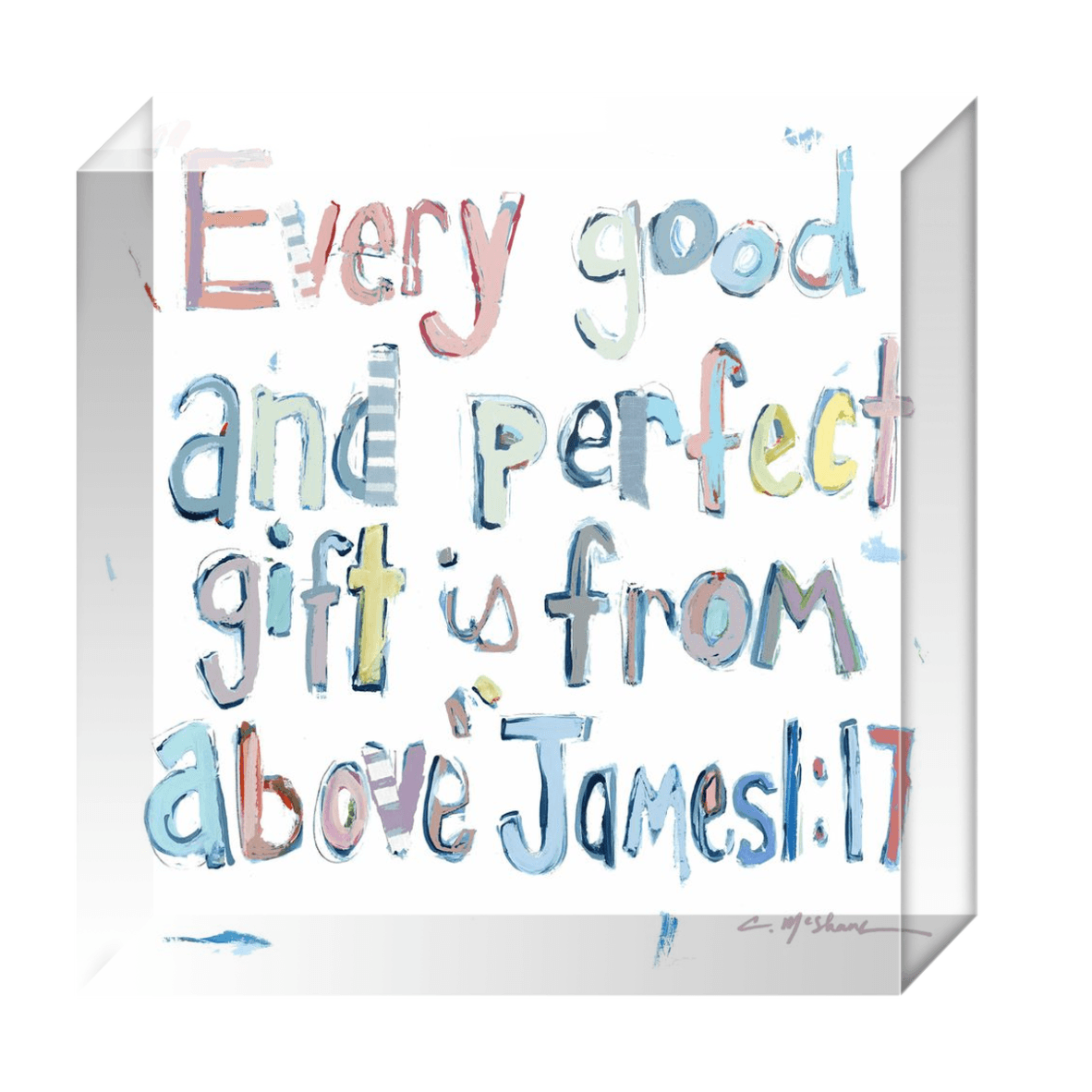 James 1:17 Bible Verse Acrylic Tabletop Art