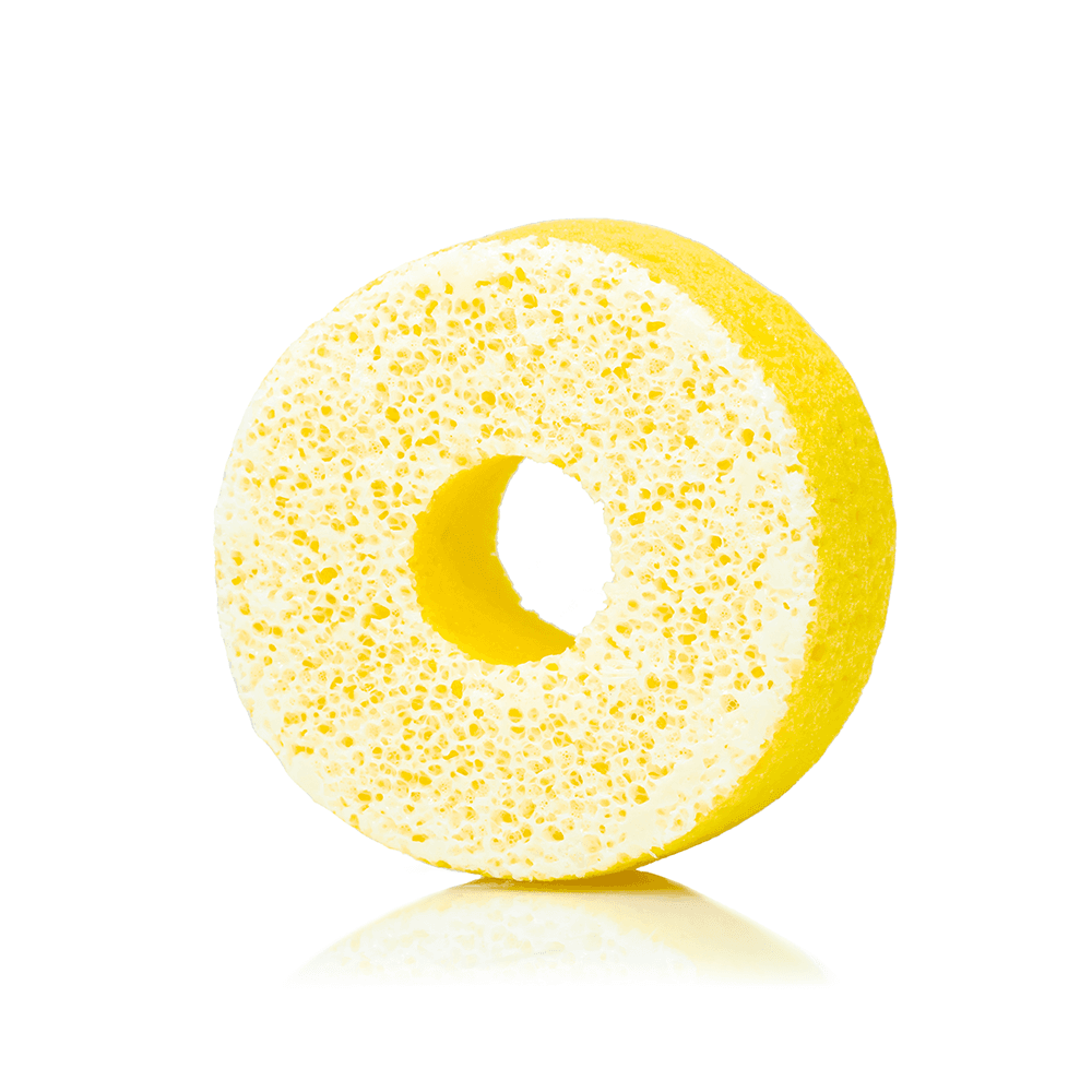 a yellow and white sponge cake