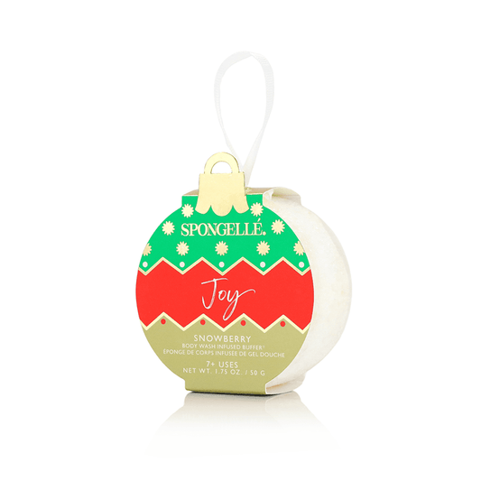 a white ball with a red green and white label