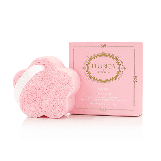 a pink sponge in a box