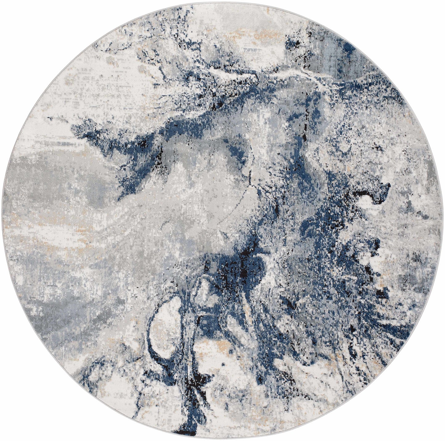 Kirkland Dark Blue Marble Rug