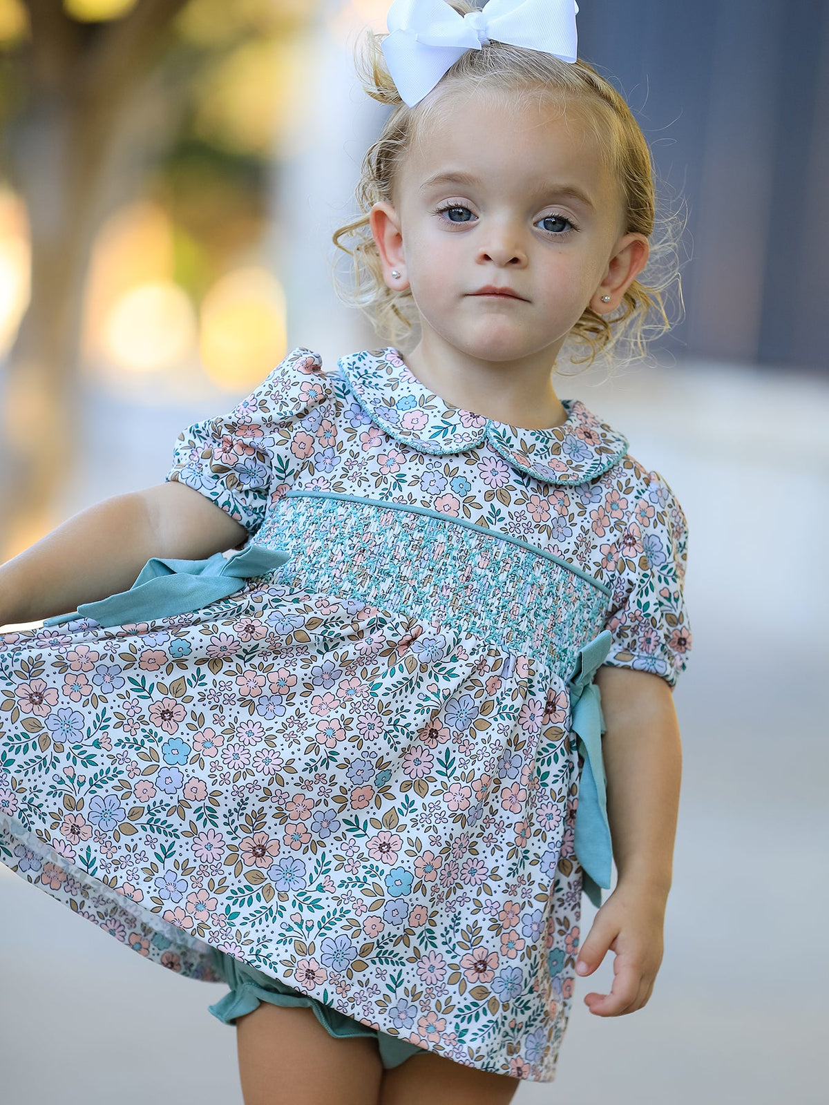 a girl wearing a dress