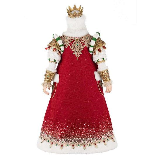 a person wearing a red and white dress
