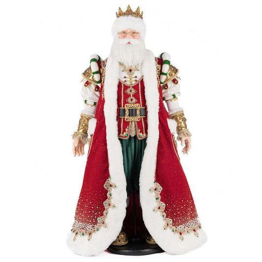 a statue of a man wearing a red and white robe